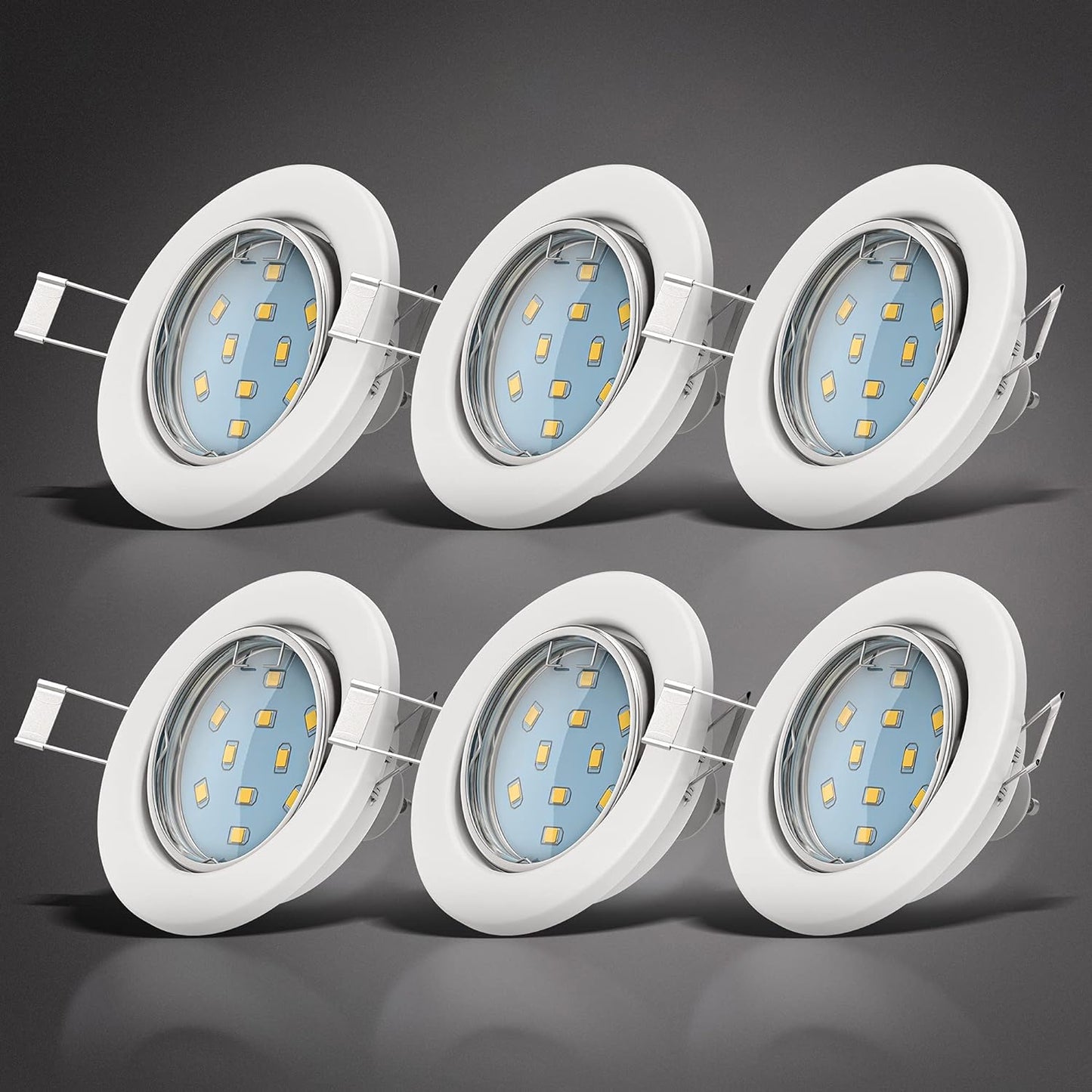 6er Set Einbaustrahler, 3 Watt ; 6er Set ; Weiss