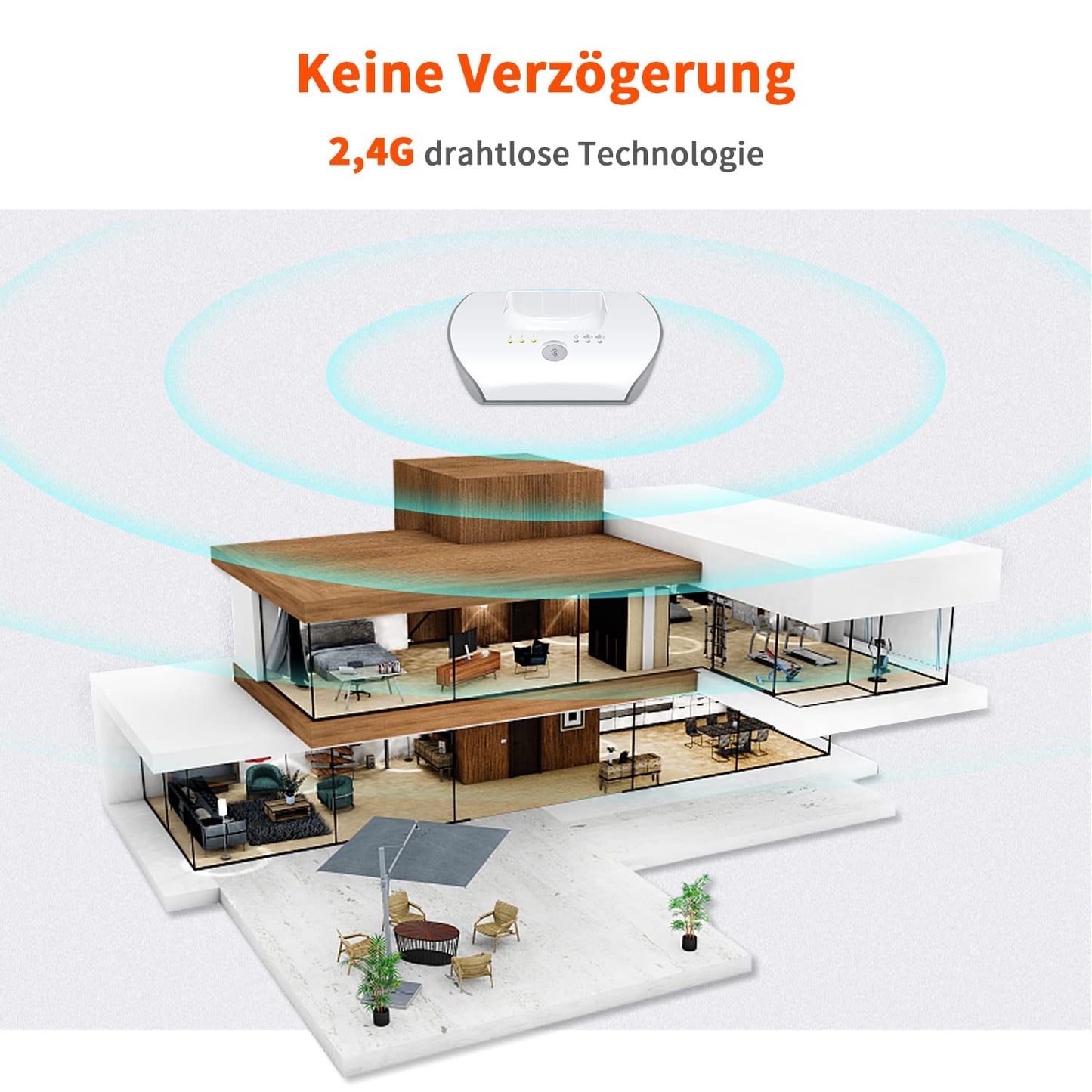 Funkkopfhörer APH100 für Fernseher, drahtlos mit 2 Akkus