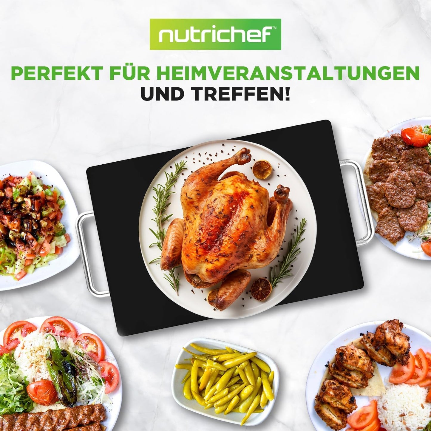 Elektrische Warmhalteplatte für Buffet & Catering, 41.9 cm x 27.9 cm