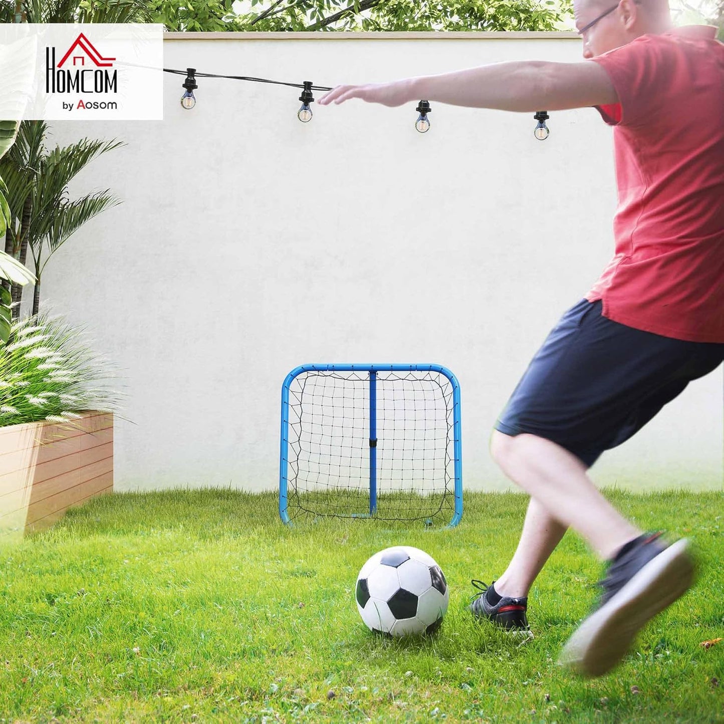 Fussball Rebounder PE, Metall Blau, Blau