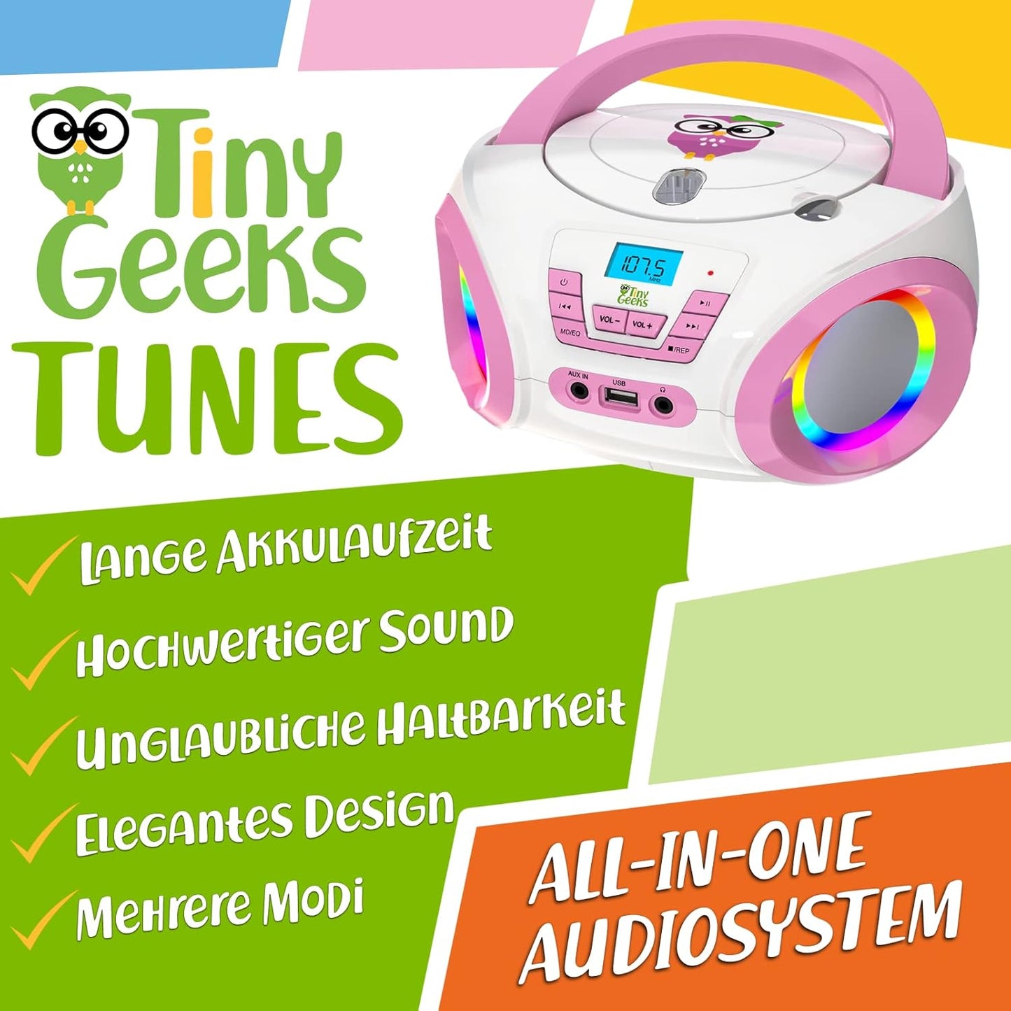 Tunes CD-Player für Kinder, Rosa