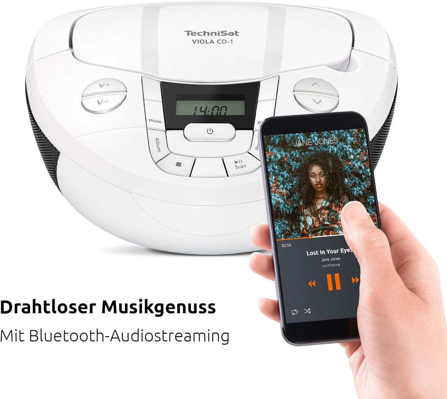 Tragbarer CD-Player, weiß