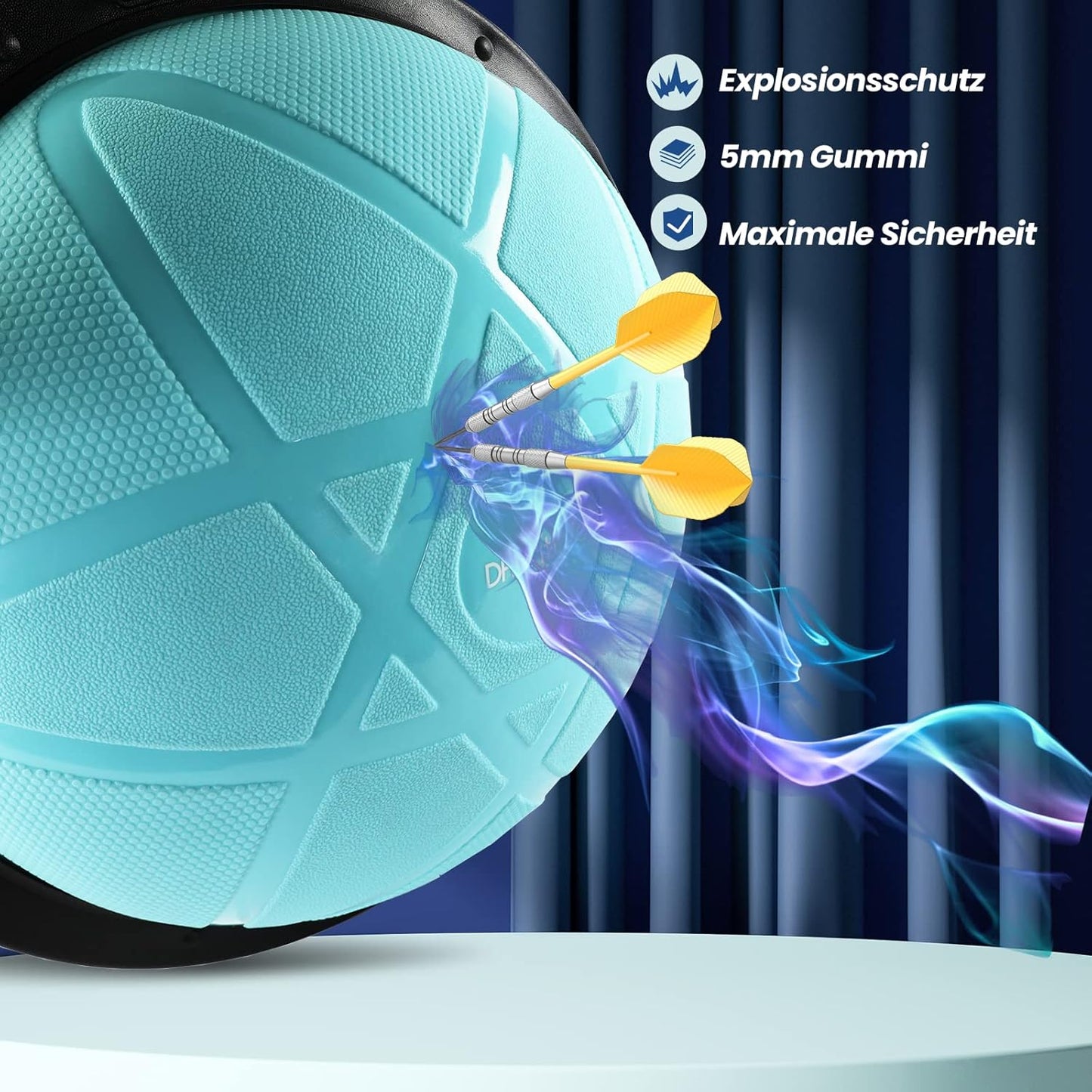 Balance Ball mit Fitnessbändern, Blau