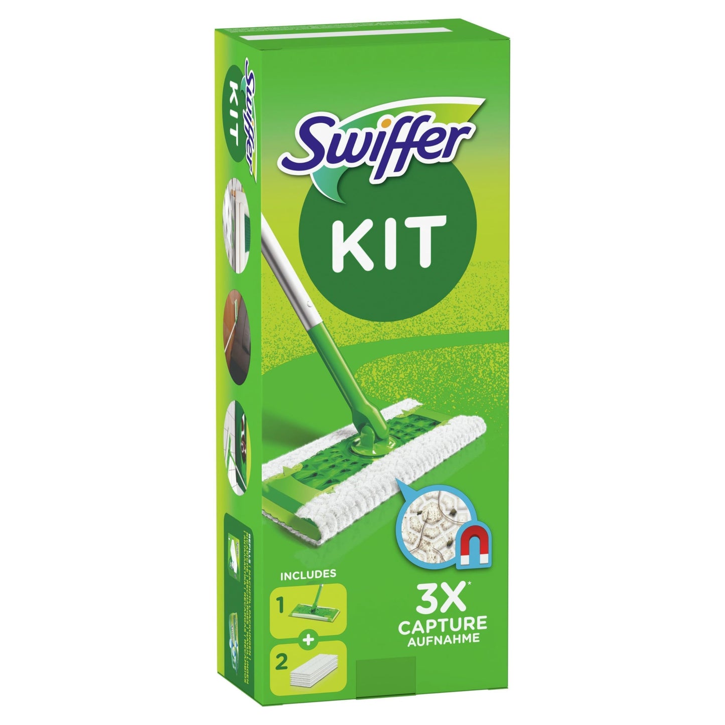 Bodenwischer Starterset mit Trockentüchern, Grün,weiss 1 stück (1er Pack)