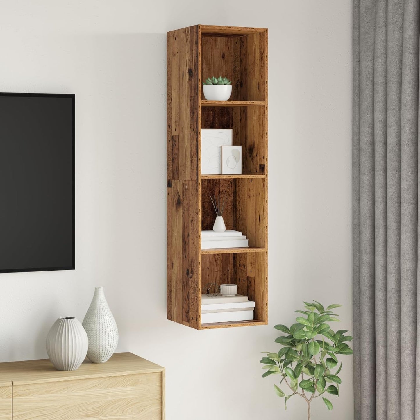 TV-Schrank mit Regal aus Altholz, 142.5 cm Altholz