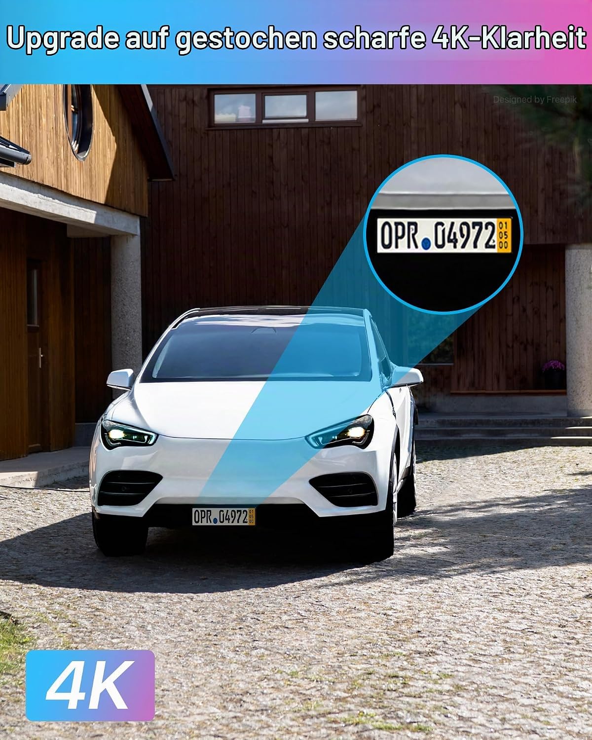 4K PoE Überwachungskamera C225 mit Personen-/Autoerkennung, Weiss 8MP