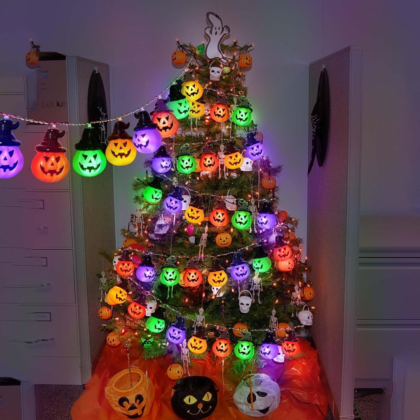 Halloween Kürbis Lichterkette, 20 LED, 3 Meter, batteriebetrieben