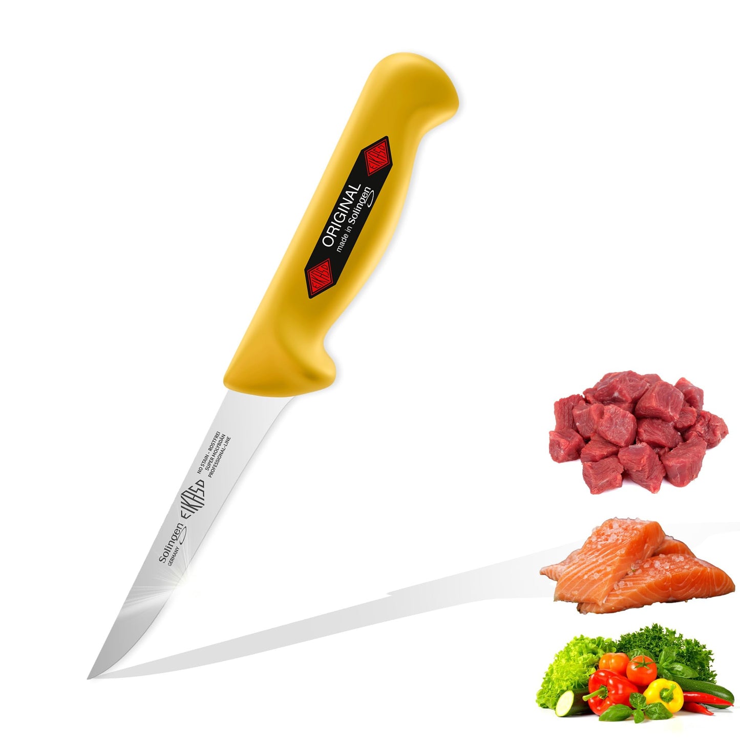 Ausbeinmesser, Profi-Fleischmesser, Gelb 13cm