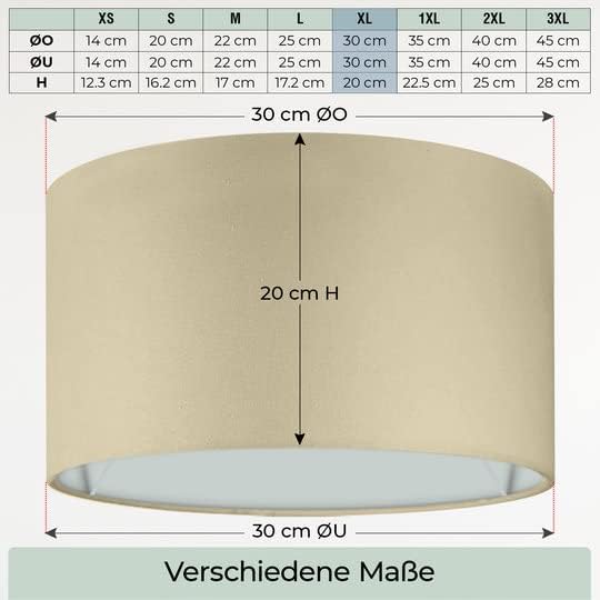 Lampenschirm, Beige Ø30cm | Höhe 20cm