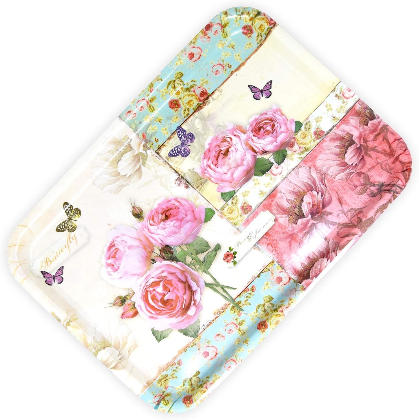 Dekotablett, 45 x 31 x 3 cm / England Rosen