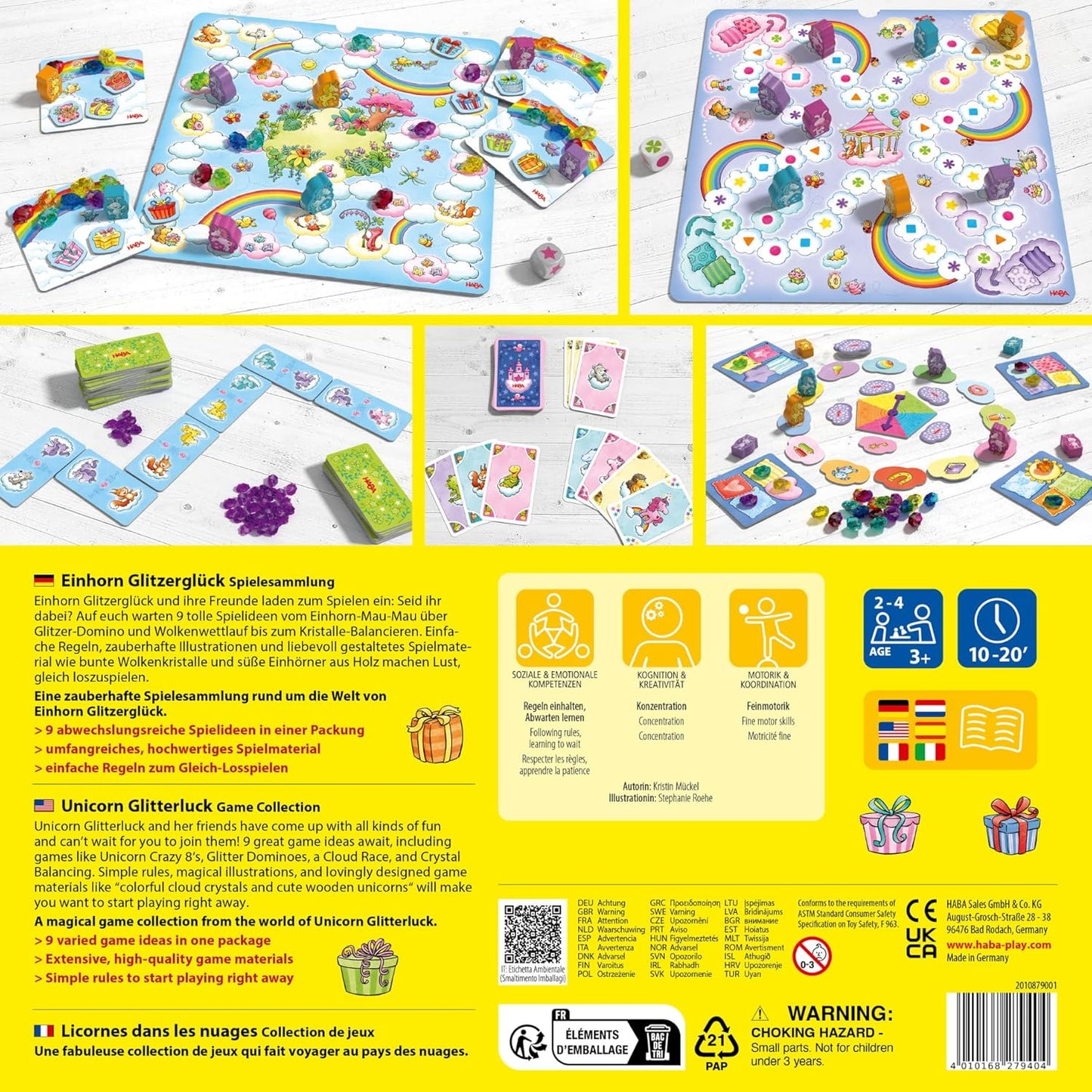Einhorn Glitzerglück Spielesammlung, Gelb
