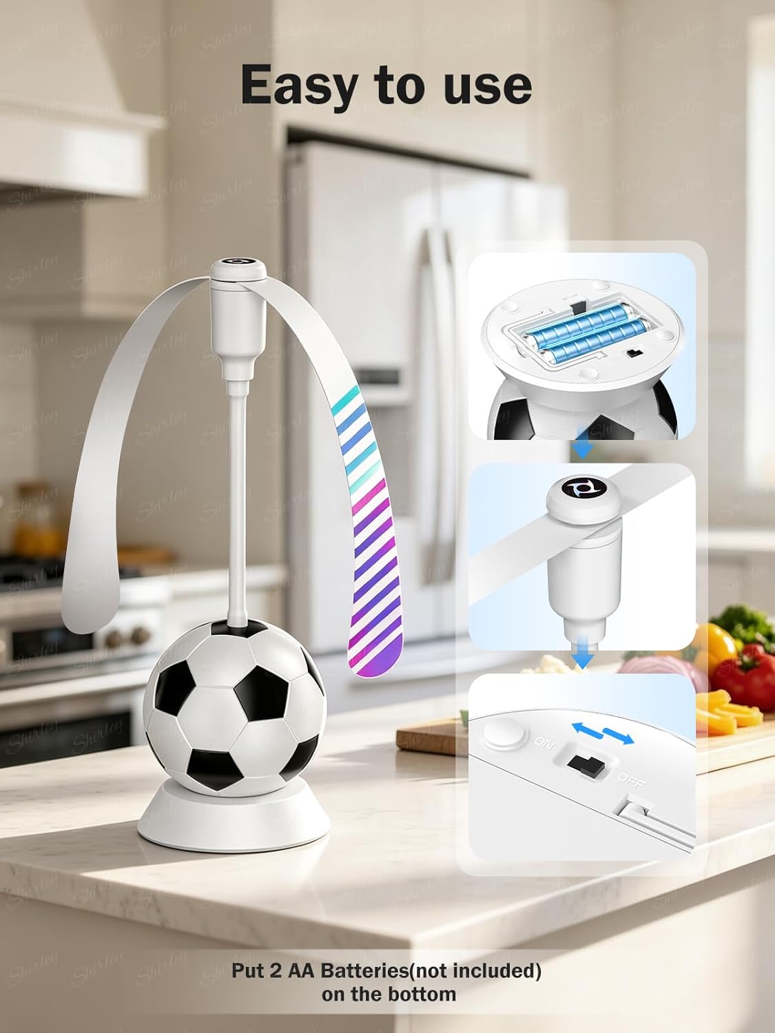 2er-Set Fliegenvertreiber mit Fussball-Design