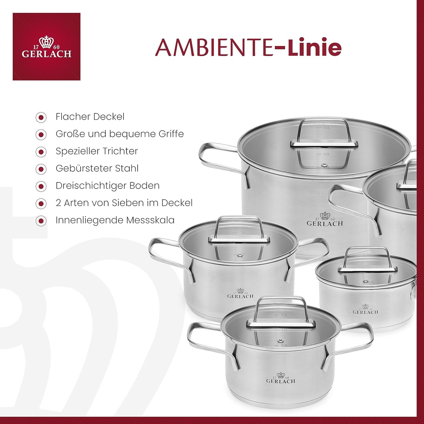 AMBIENTE Induktionstöpfe-Set (5-teilig)
