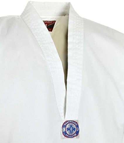 Taekwondo Anzug Chagi mit weissem Gürtel, 90 Weiss