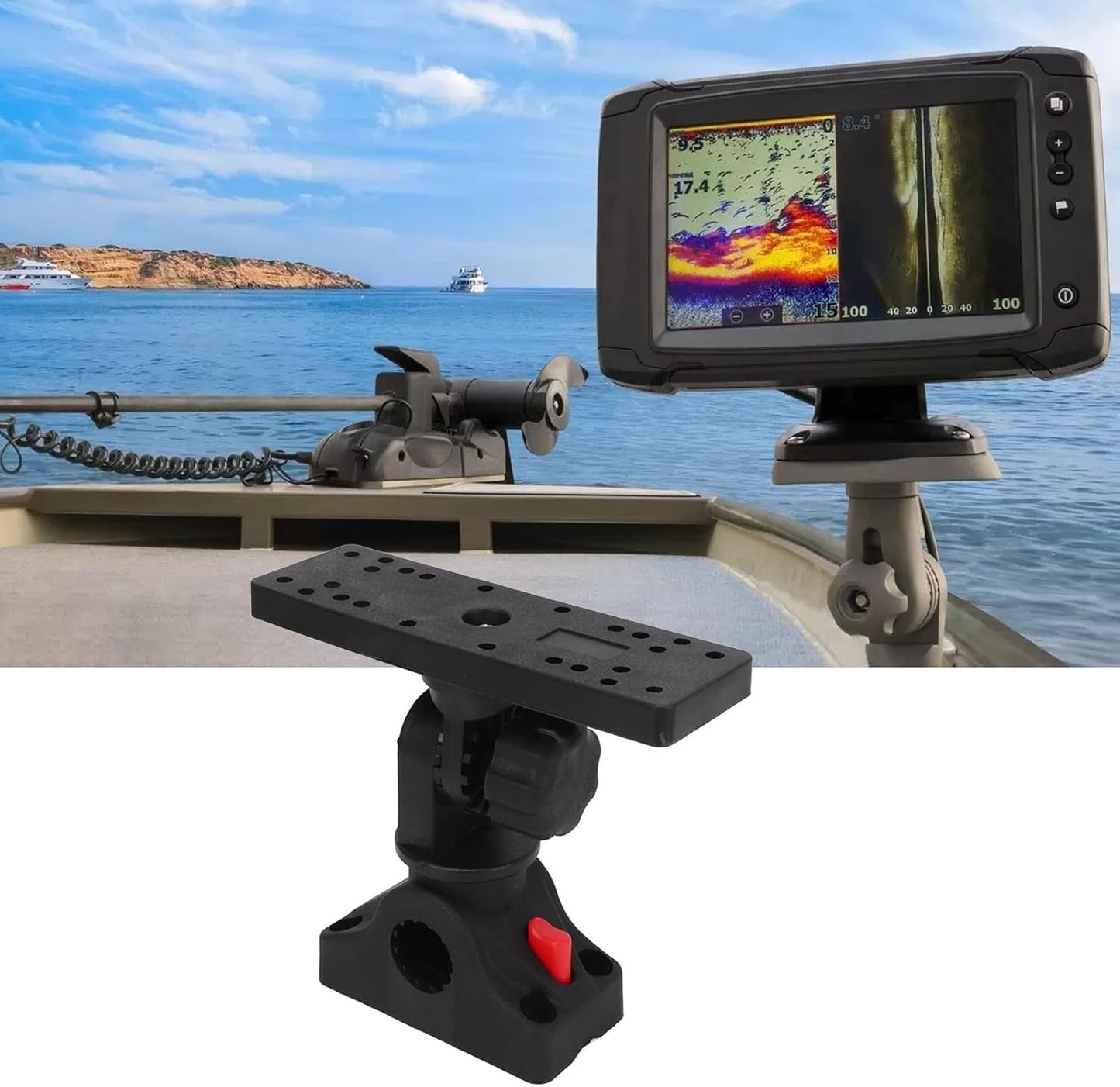 Fischfinder-Halterung mit 360-Grad-Drehung