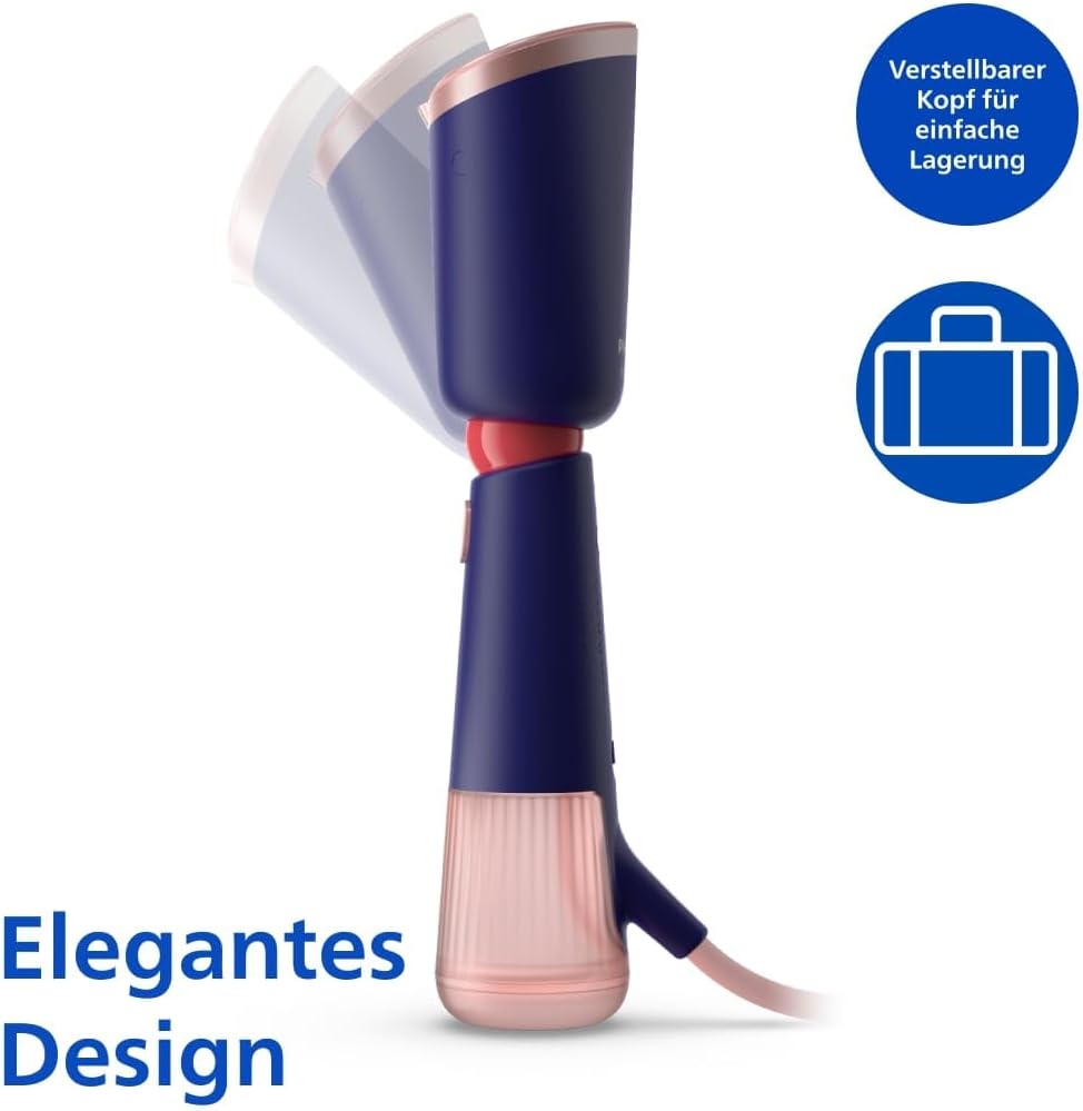 5000-Serie Dampfglätter mit Zubehör & Eco-Modus, 3x Zubehör, marineblau