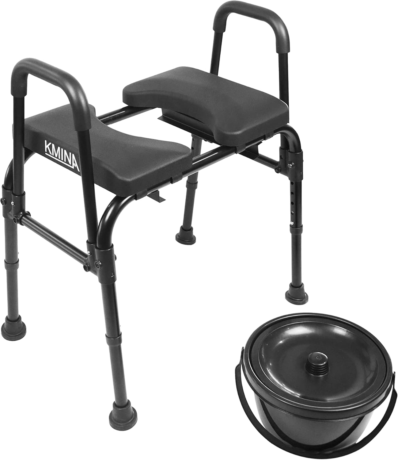 Toilettensitzerhöhung mit Armlehnen, Schwarz