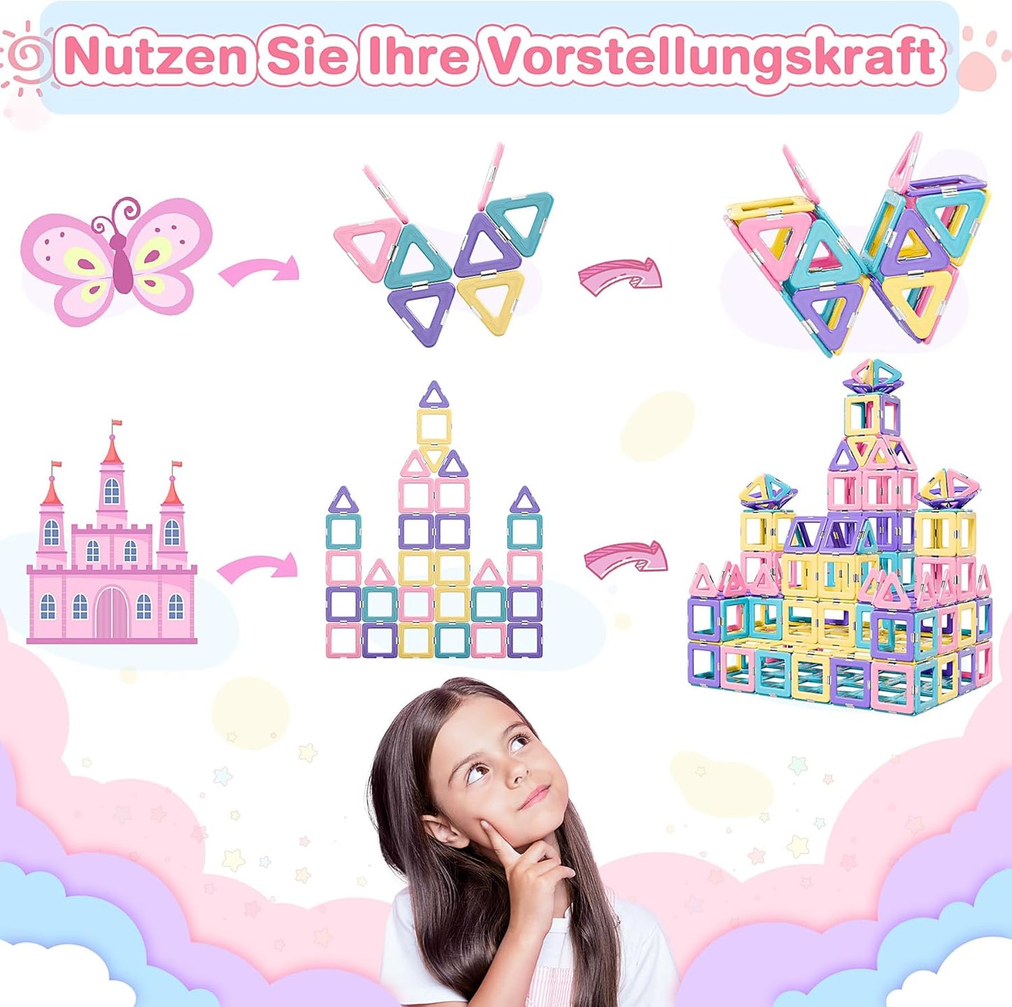 Magnetische Bausteine, Pink