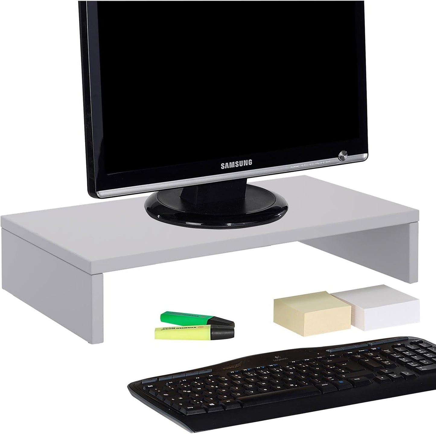 Monitor Schreibtischaufsatz (Bildschirmerhöhung), Hellgrau