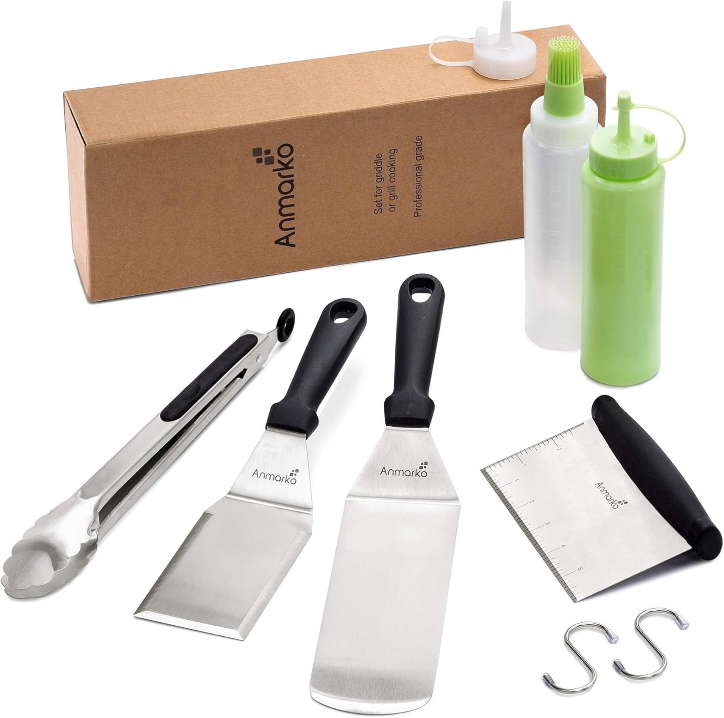 Grillwender Set, Plastic Handle Set (Tongs And Bottles)