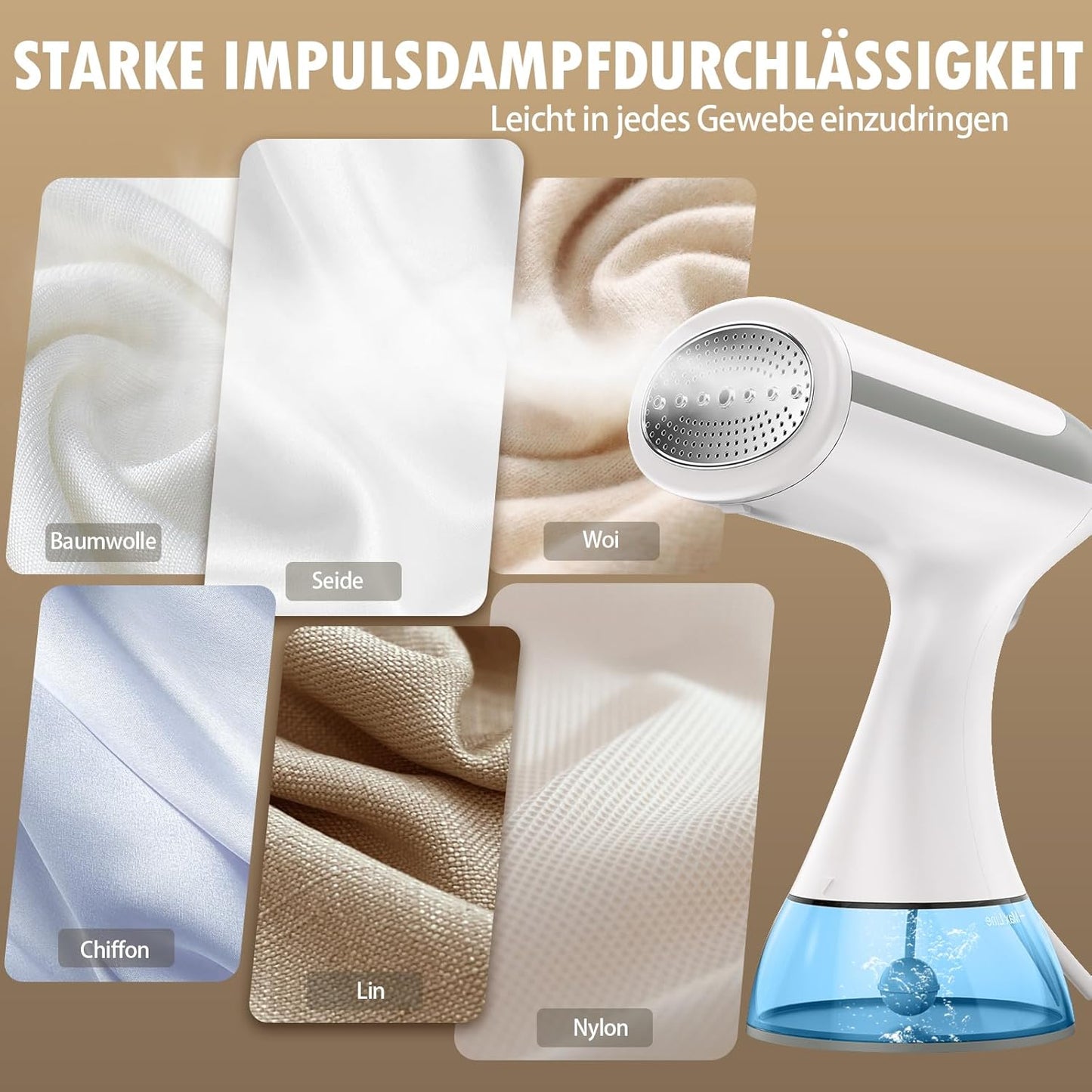 Dampfglätter mit abnehmbarem Wassertank