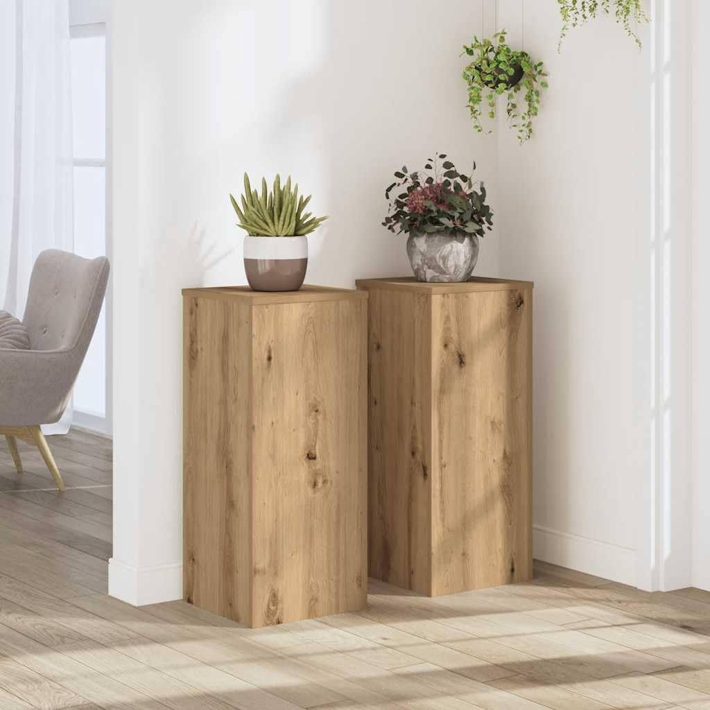 Pflanzenständer Set, 30 x 30 x 70 cm Eiche