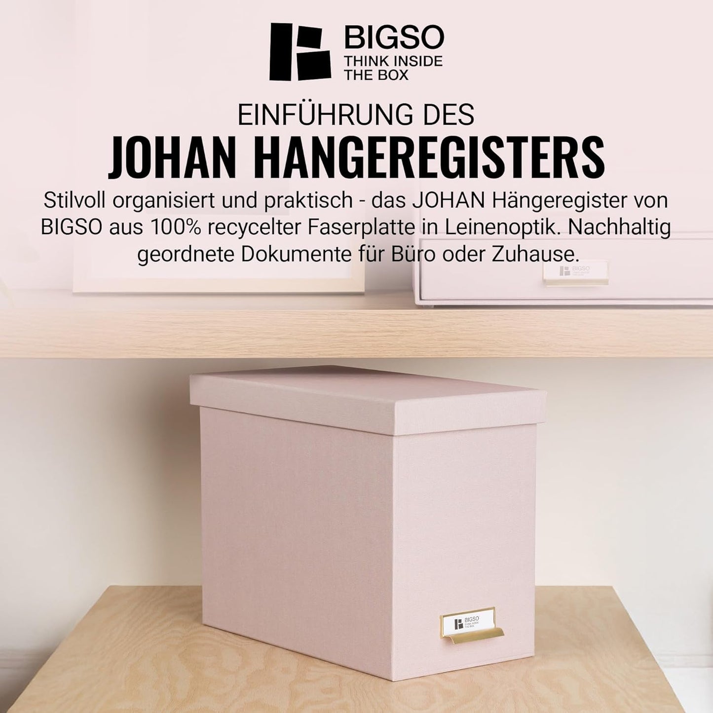 Hängeregisterbox Johan, Rosa 35 x 18.5 x 27 cm