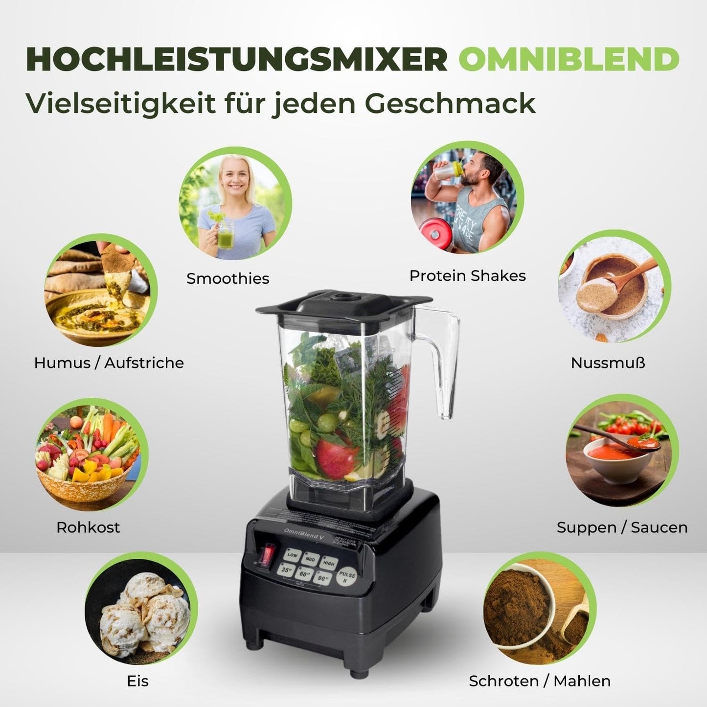 Smoothie Maker, 1,5L BPA-FREI Schwarz