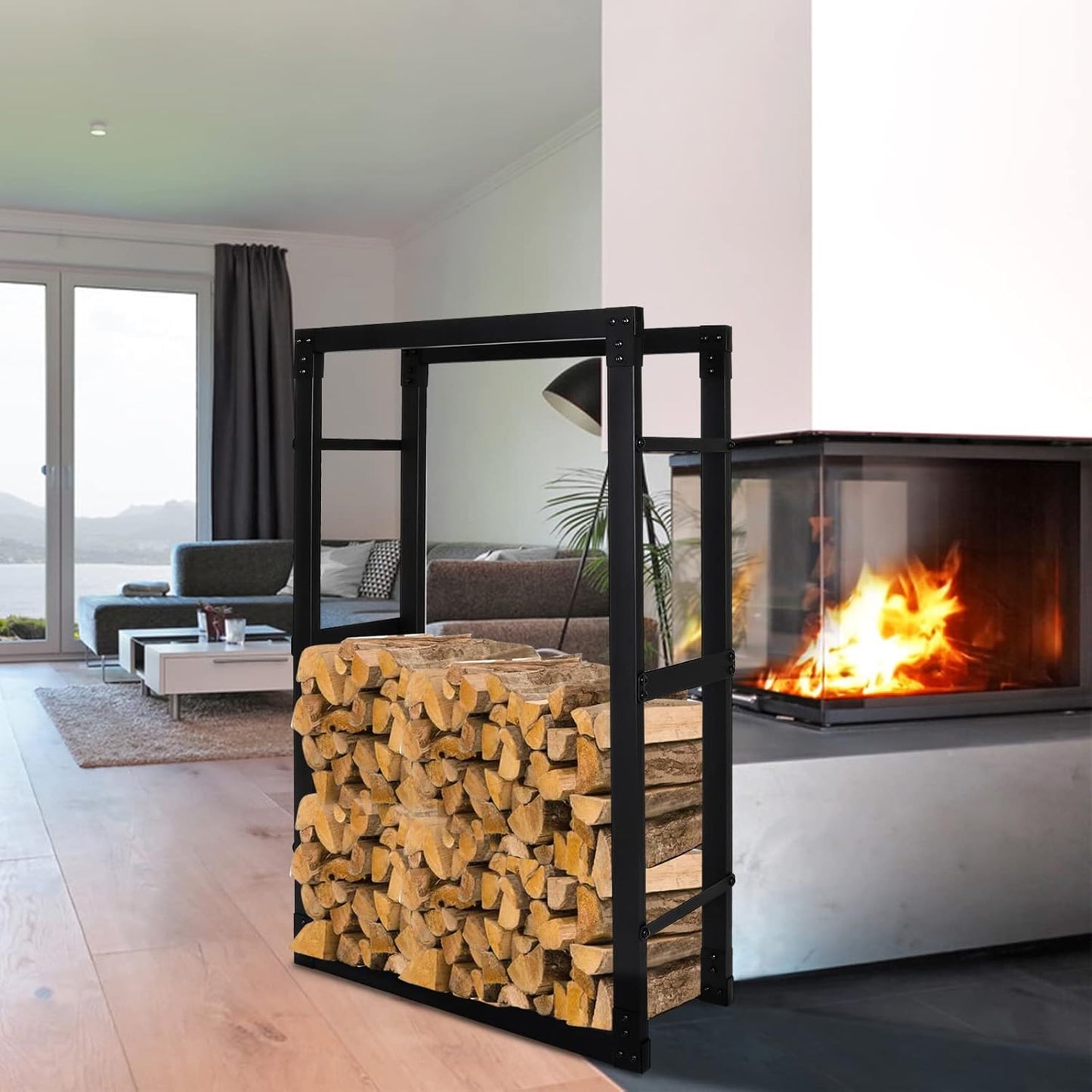 Stabiles Brennholzregal, 25 x 80 x 150 CM