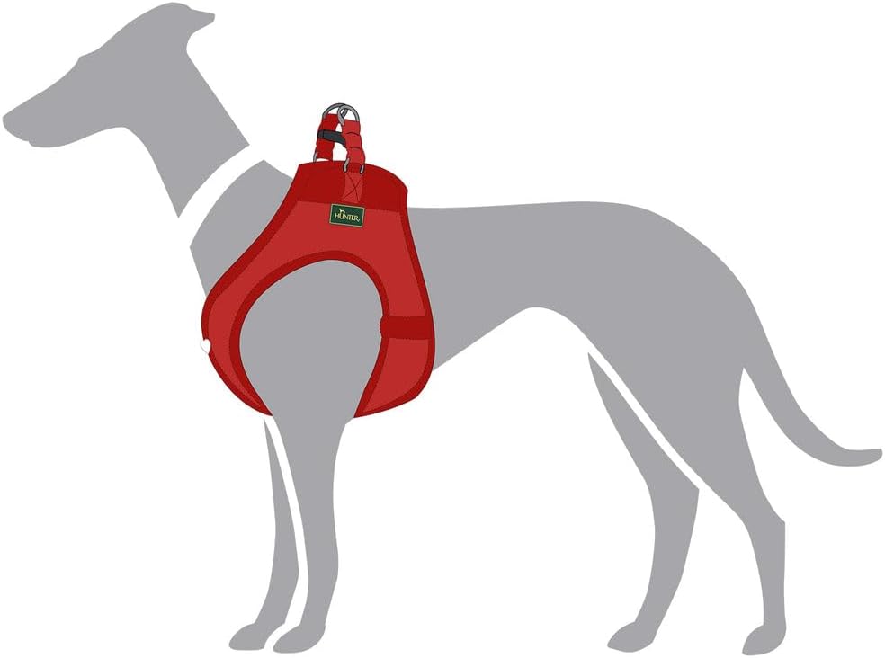 Hundegeschirr Love, atmungsaktiv, verstellbar, XXS-XS, rot