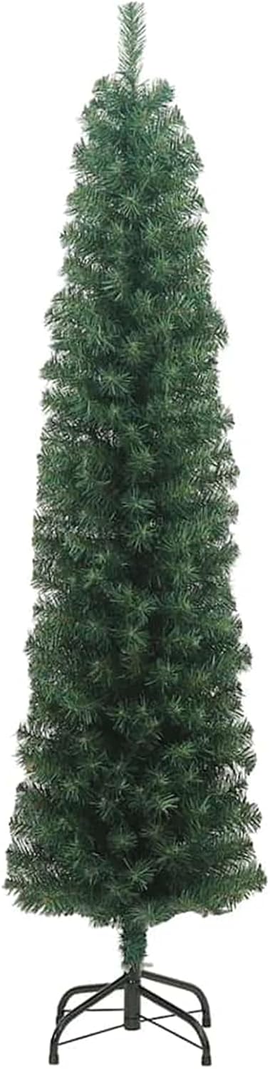 Schlanker Weihnachtsbaum mit 300 LEDs, 210 cm hoch, Grün 210 cm