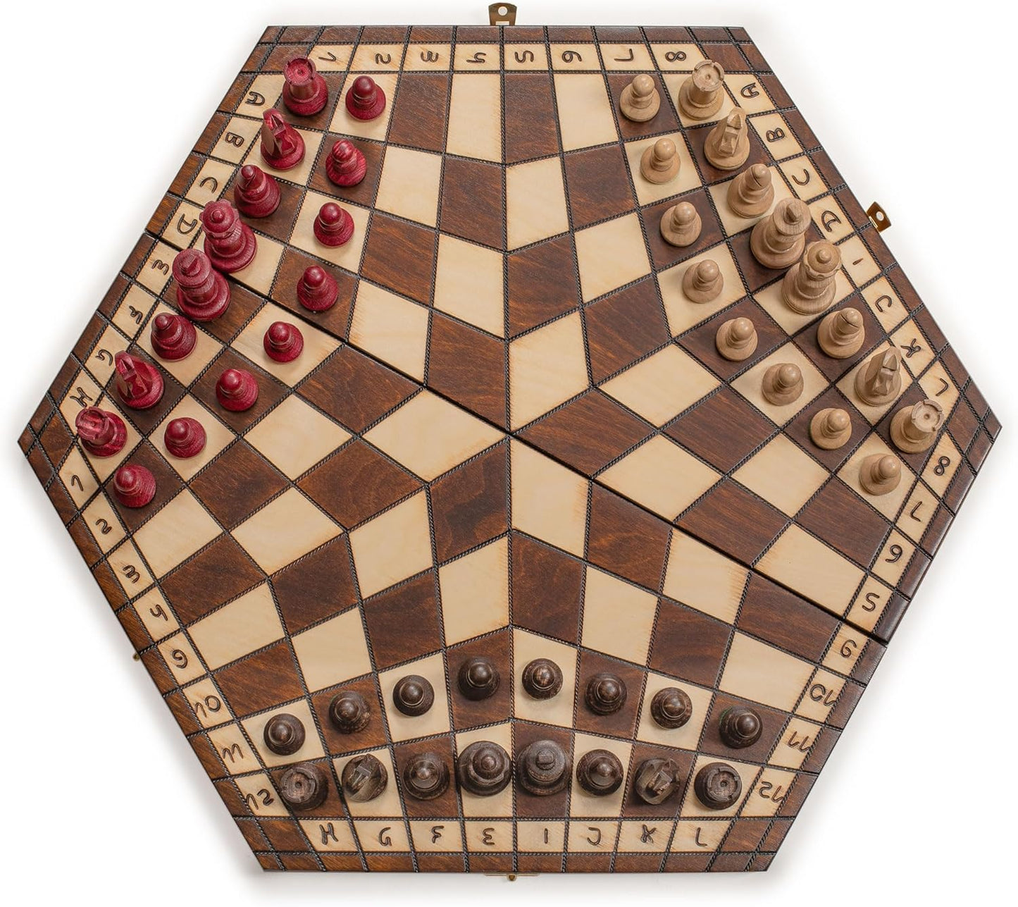 Holz-Schachspiel für drei Spieler, für DREI Spieler – 54 Zentimeter