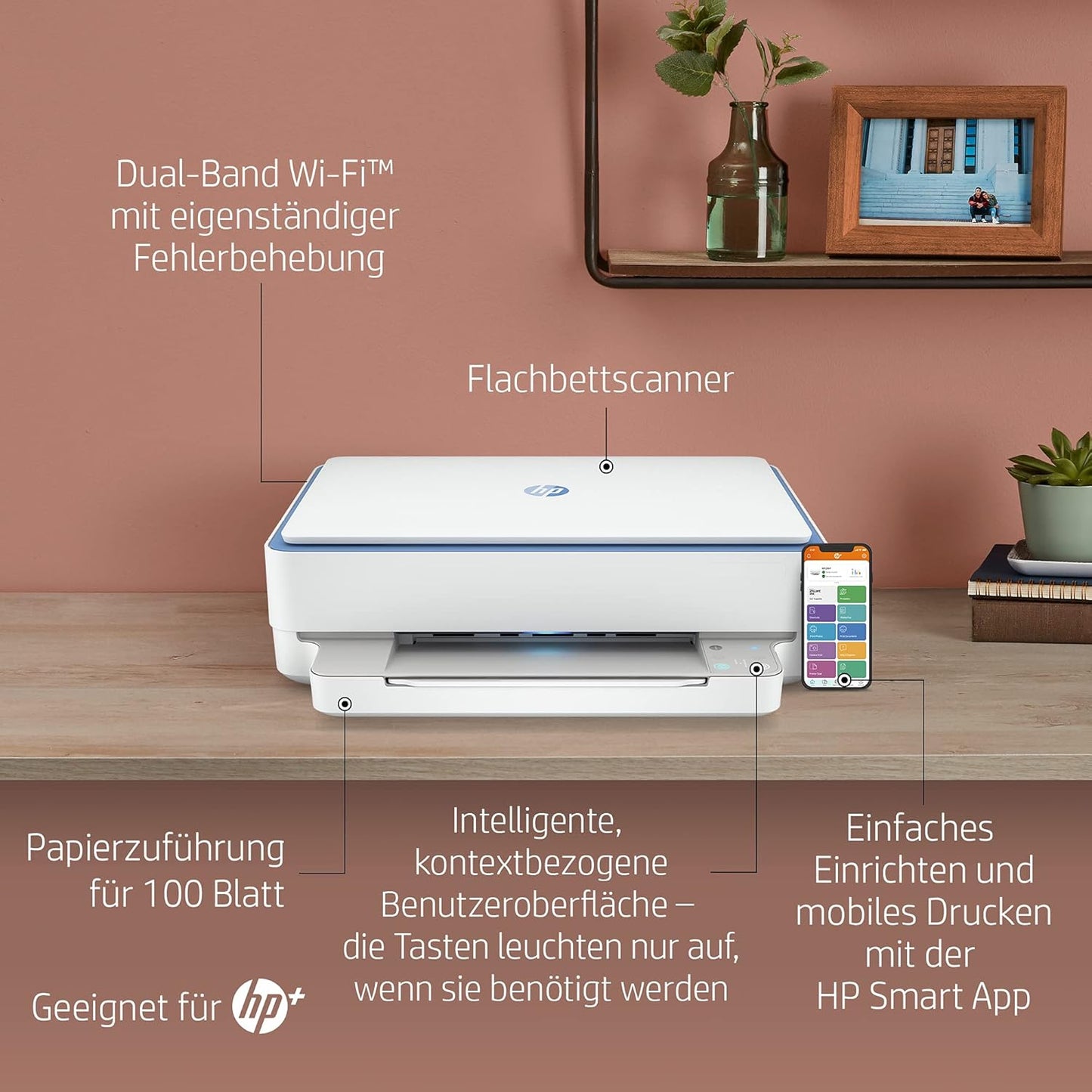 Envy 6010e, Ohne Stapeleinzug Blau