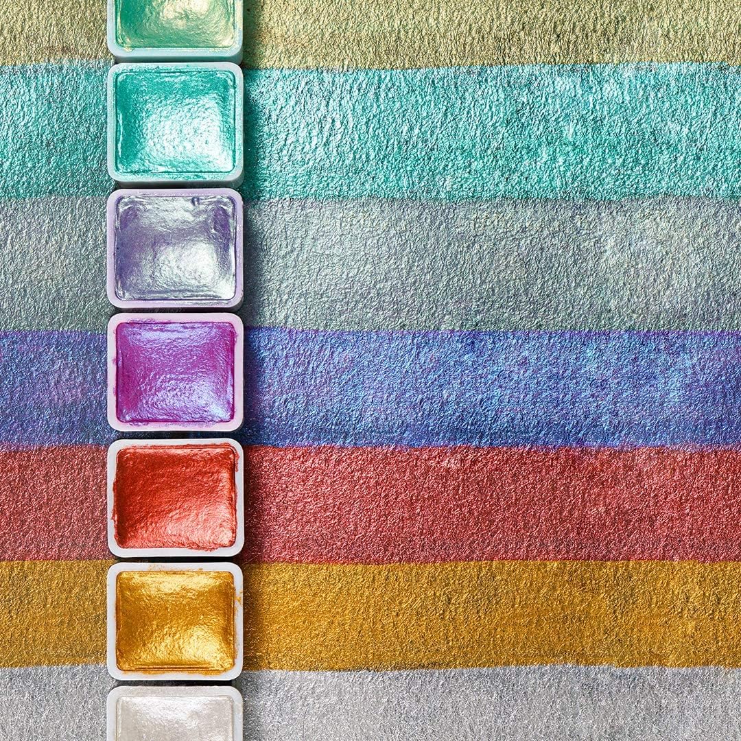 Aquarellfarben-Set Perlglanz, 48 Glitzerfarben, 48 Glitzerfarben