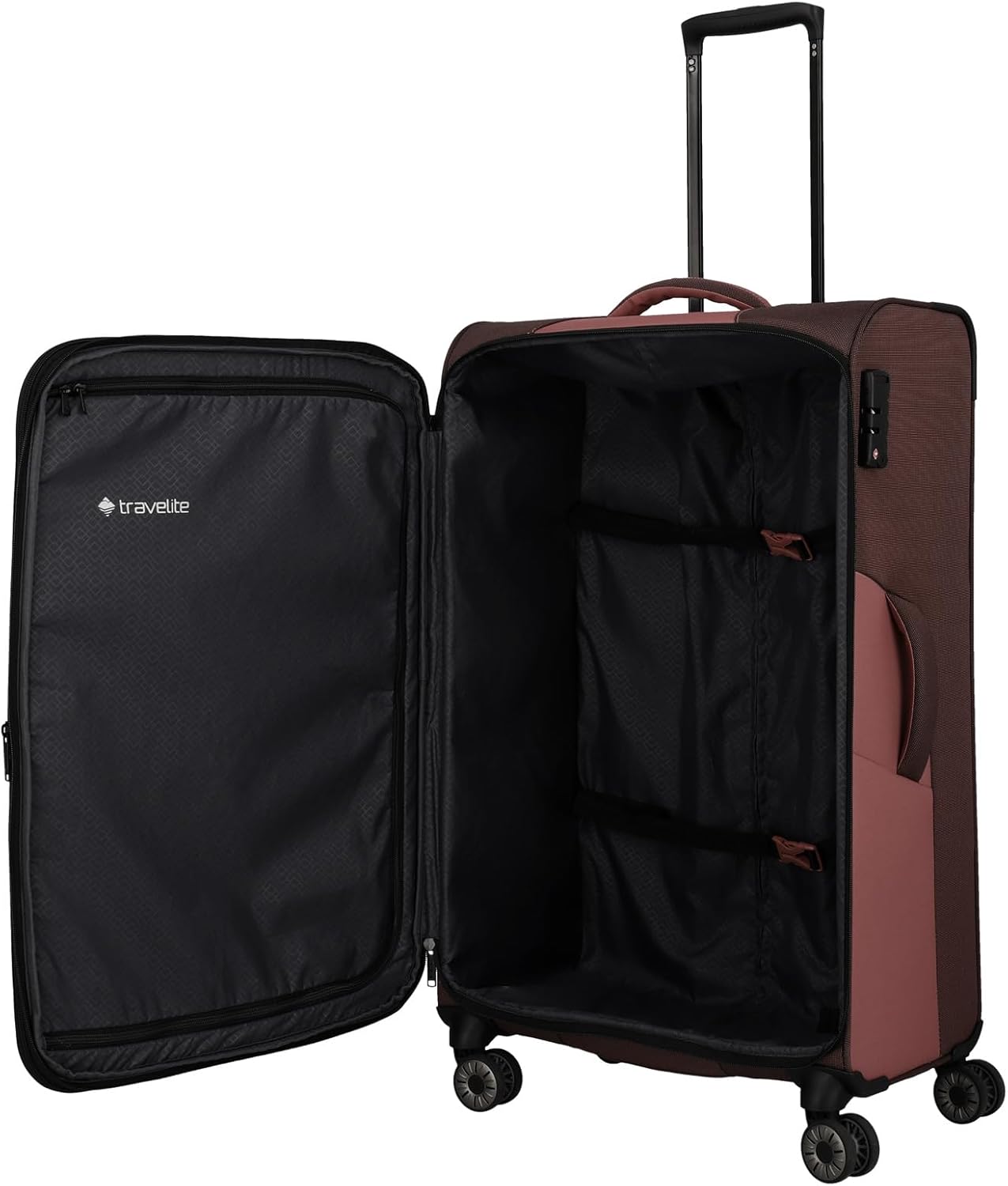 VIIA 4-Rollen Kofferset 4tlg., Trolley Set (L/M/S) + Reisetasche Frühlingsrose (Rot)
