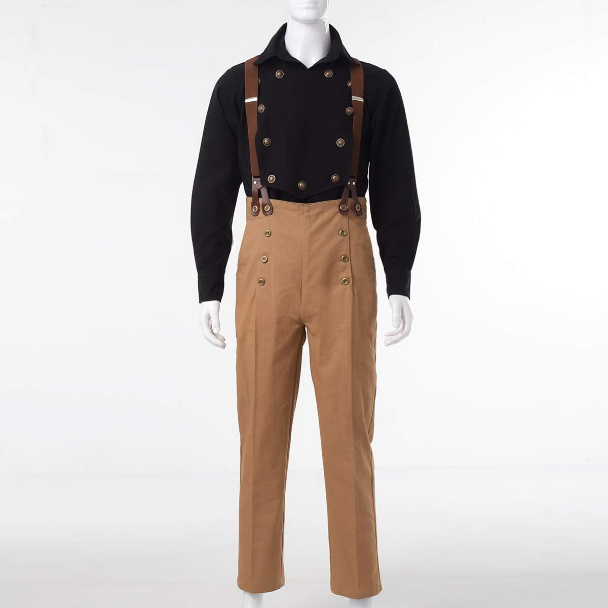 Steampunk Gothic Herrenhose für Mittelalter-Kostüm, XXL Khaki