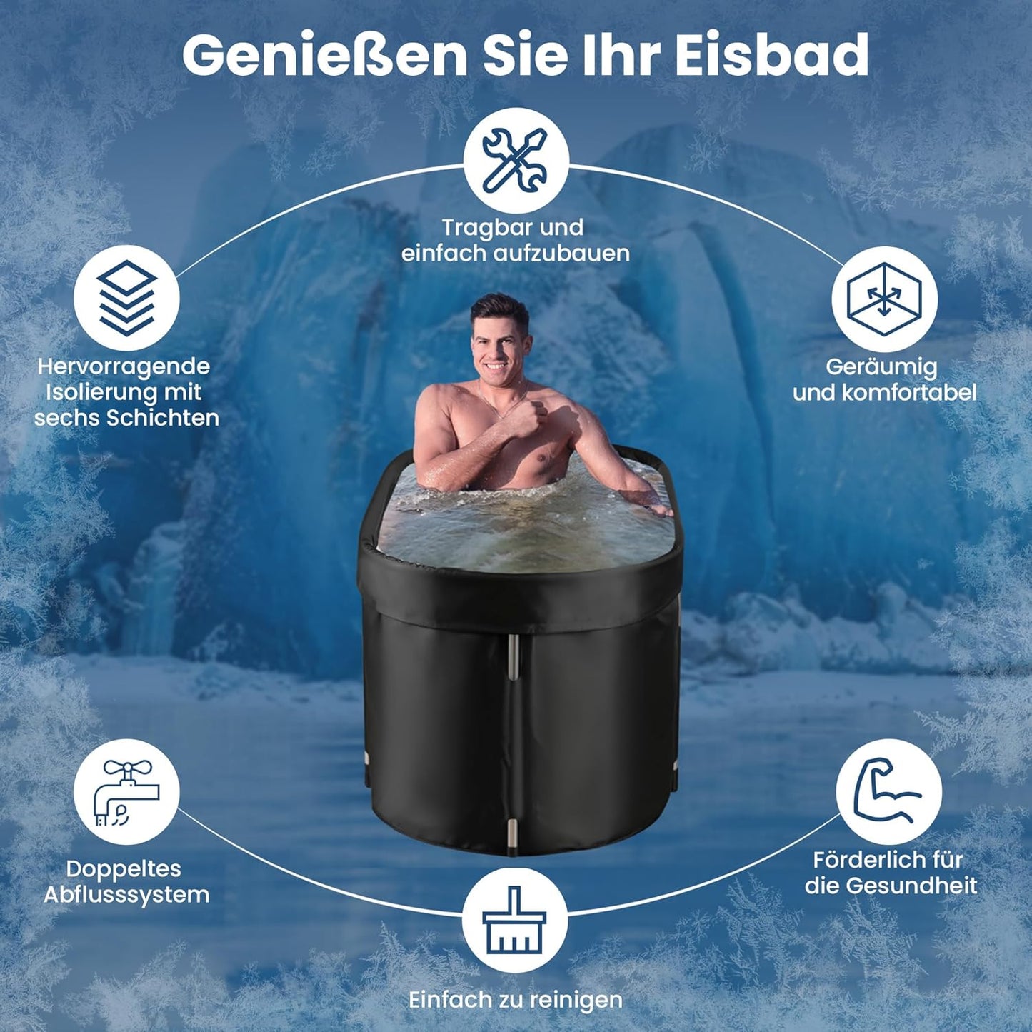 Faltbare Eisbadewanne