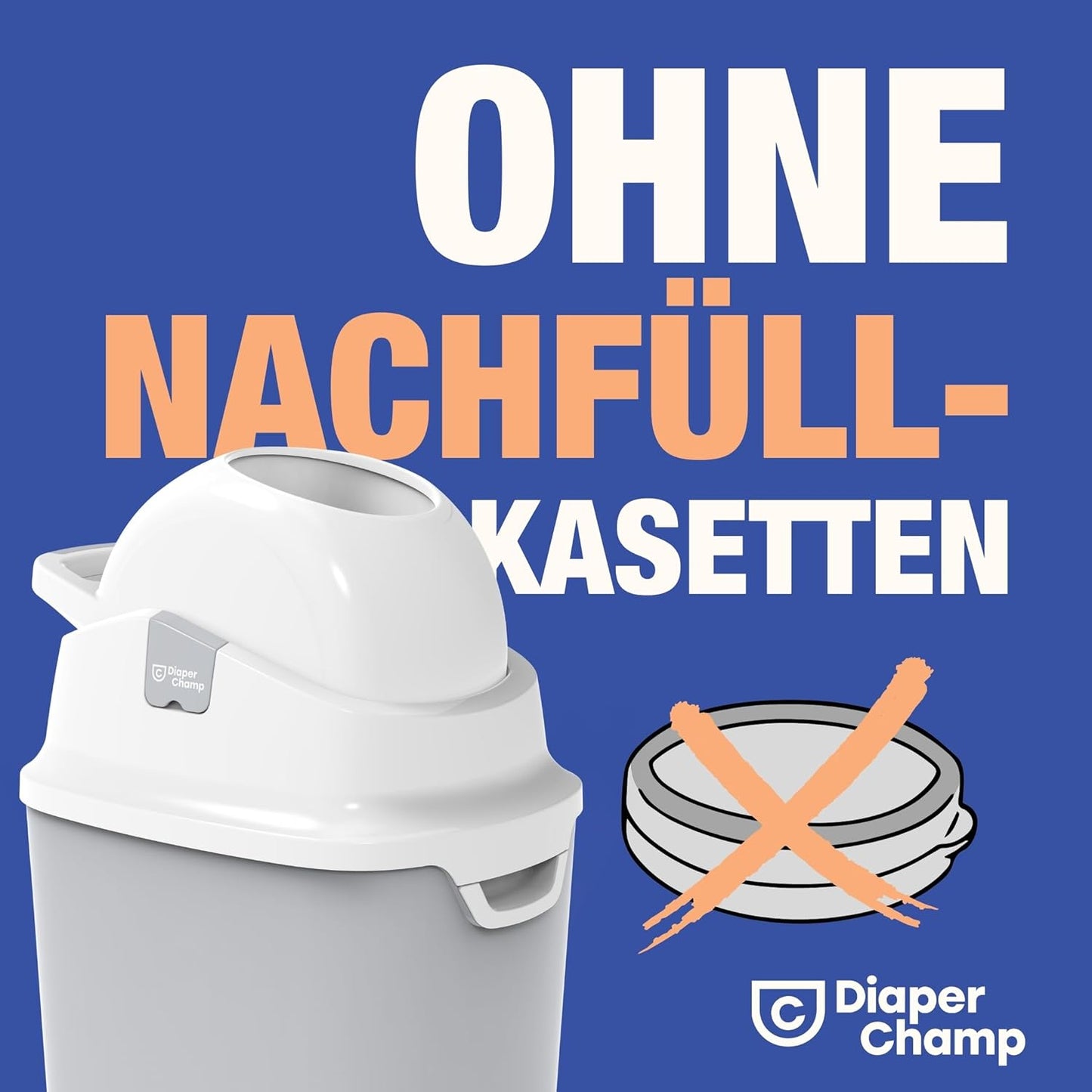 ONE Windelbehälter, silber/weiss