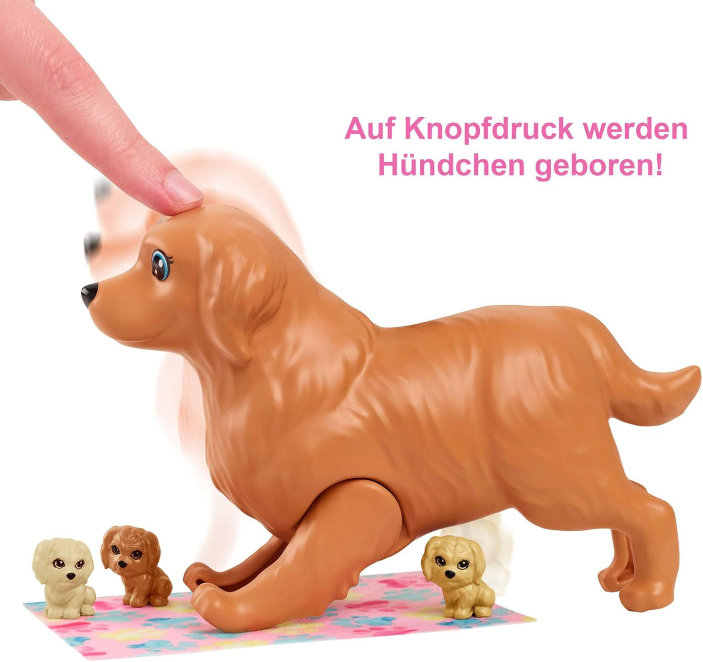 Puppe mit Hund und Welpen, Single