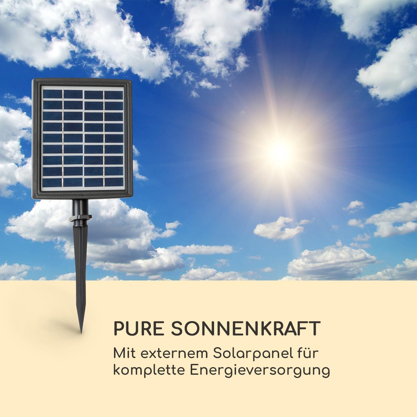 Solarbrunnen mit LED-Beleuchtung, Dunkelbraunschwarz