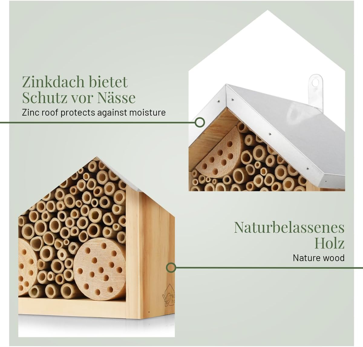 Bienenhotel, Bienenhotel mit Metalldach