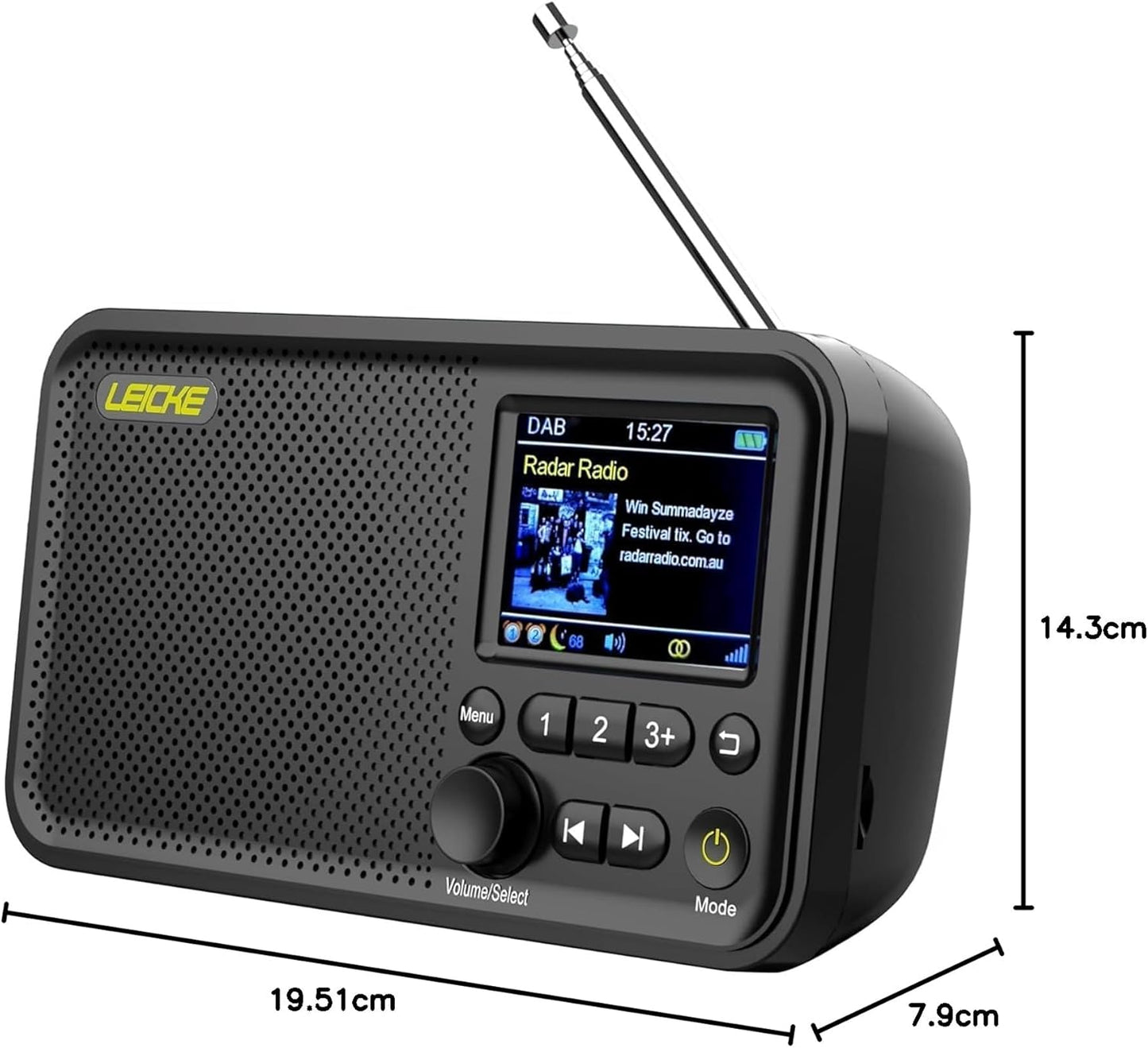Tragbares DAB+ Radio mit Bluetooth 5.0, 4000mAh Akku
