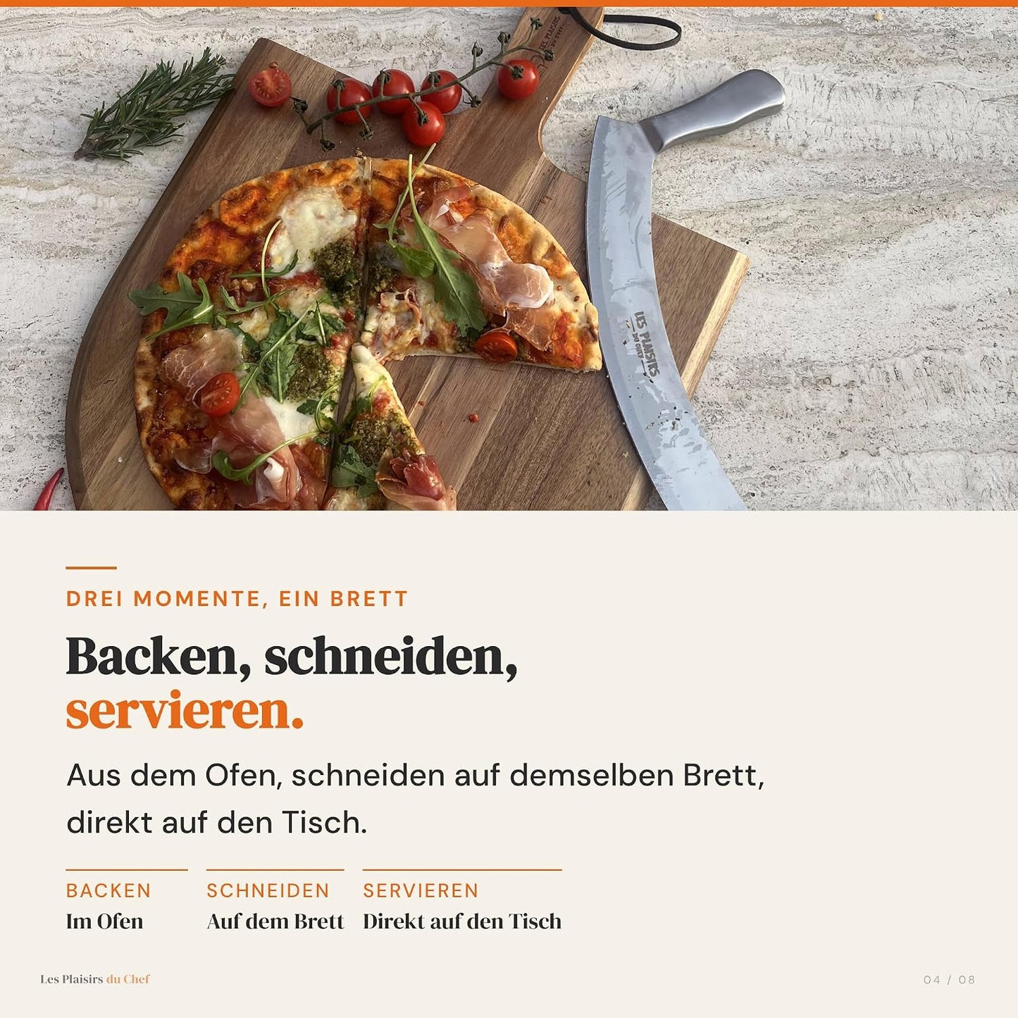 Pizzabrett & Pizzaschaufel, 42L x 30.5B cm