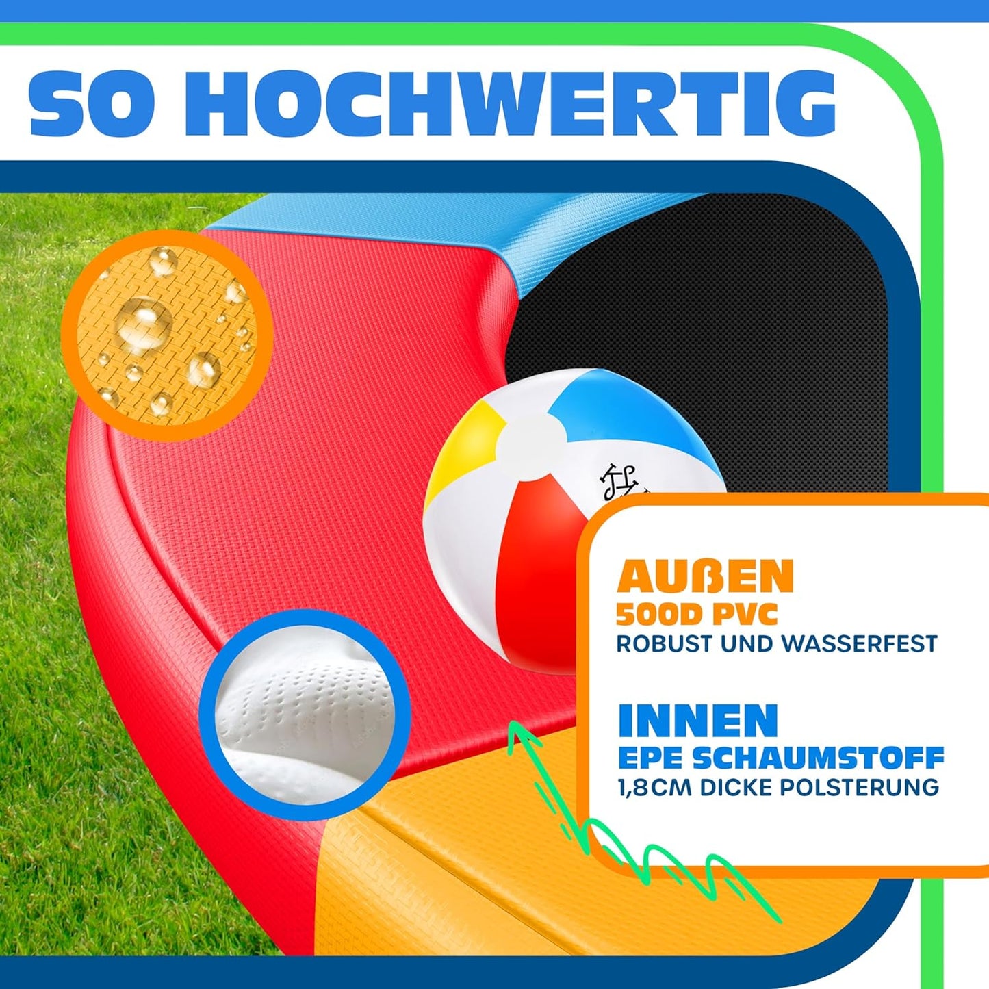 Trampolin Randabdeckung UV-beständig, Mehrfarbig 427 cm