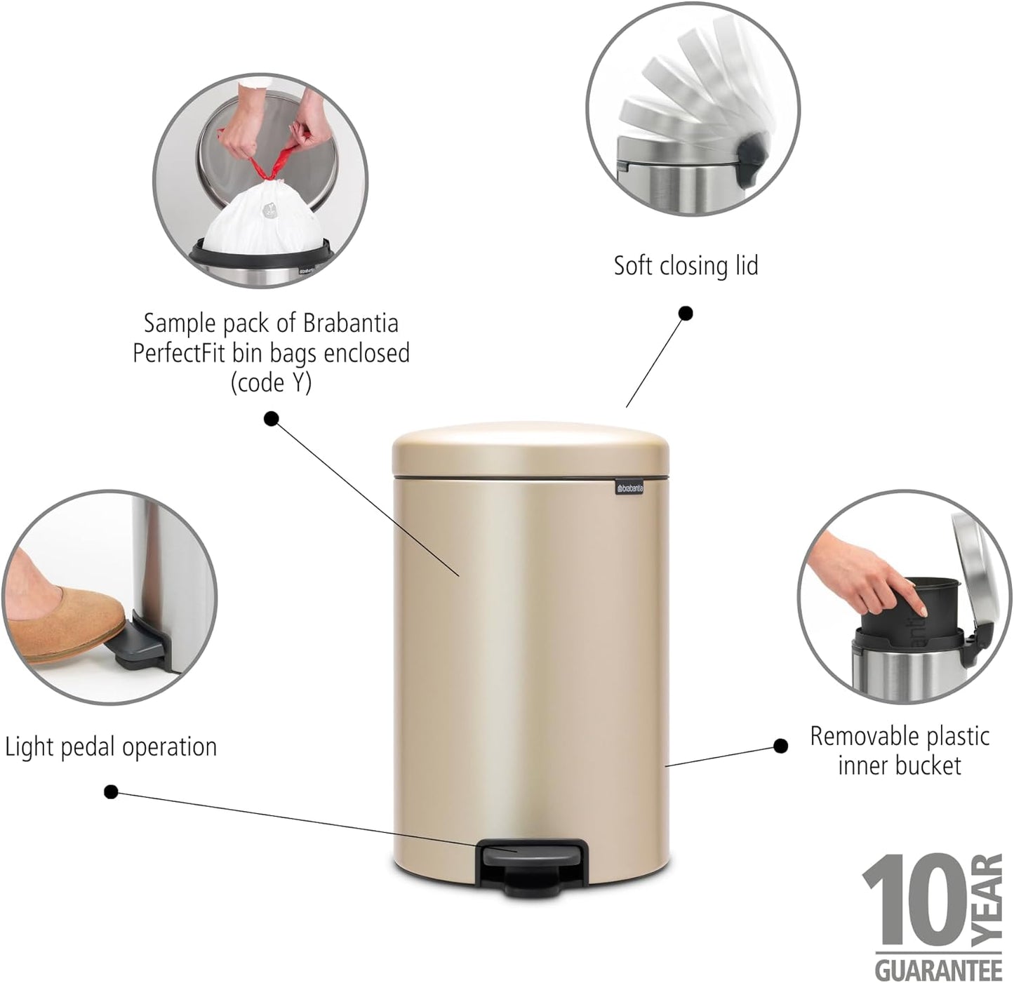 Treteimer, 20 Liter Champagne