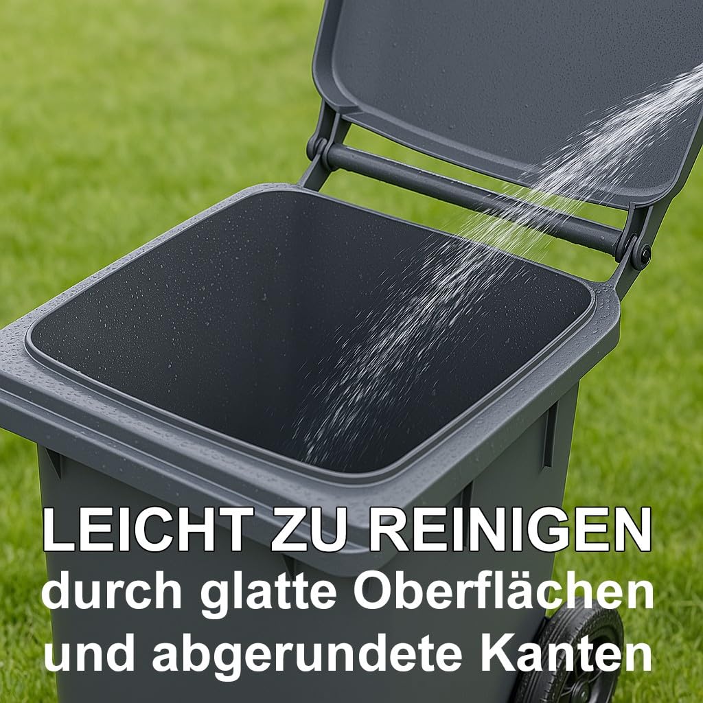 Mülltonne mit ergonomischen Griffen und Rädern, Gelb 240 Liter