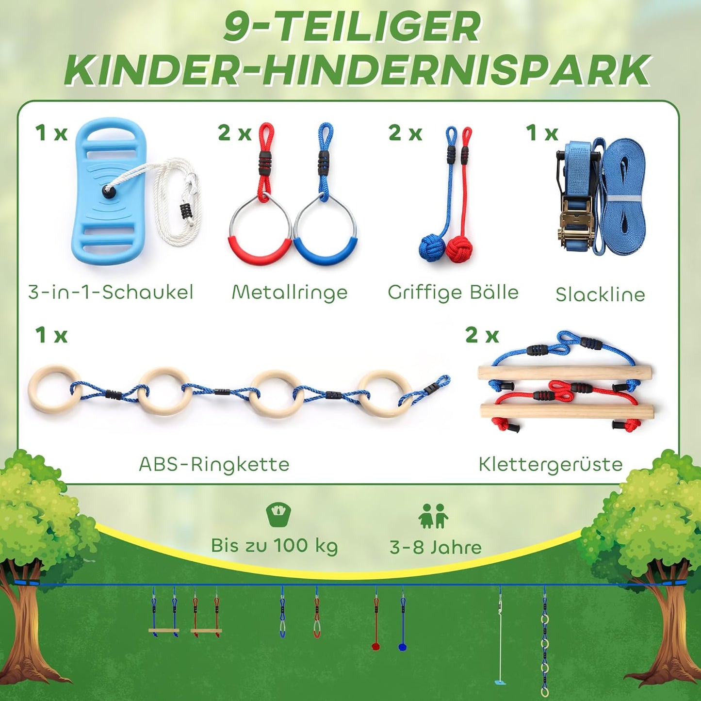 Ninja Slackline Set für Kinder