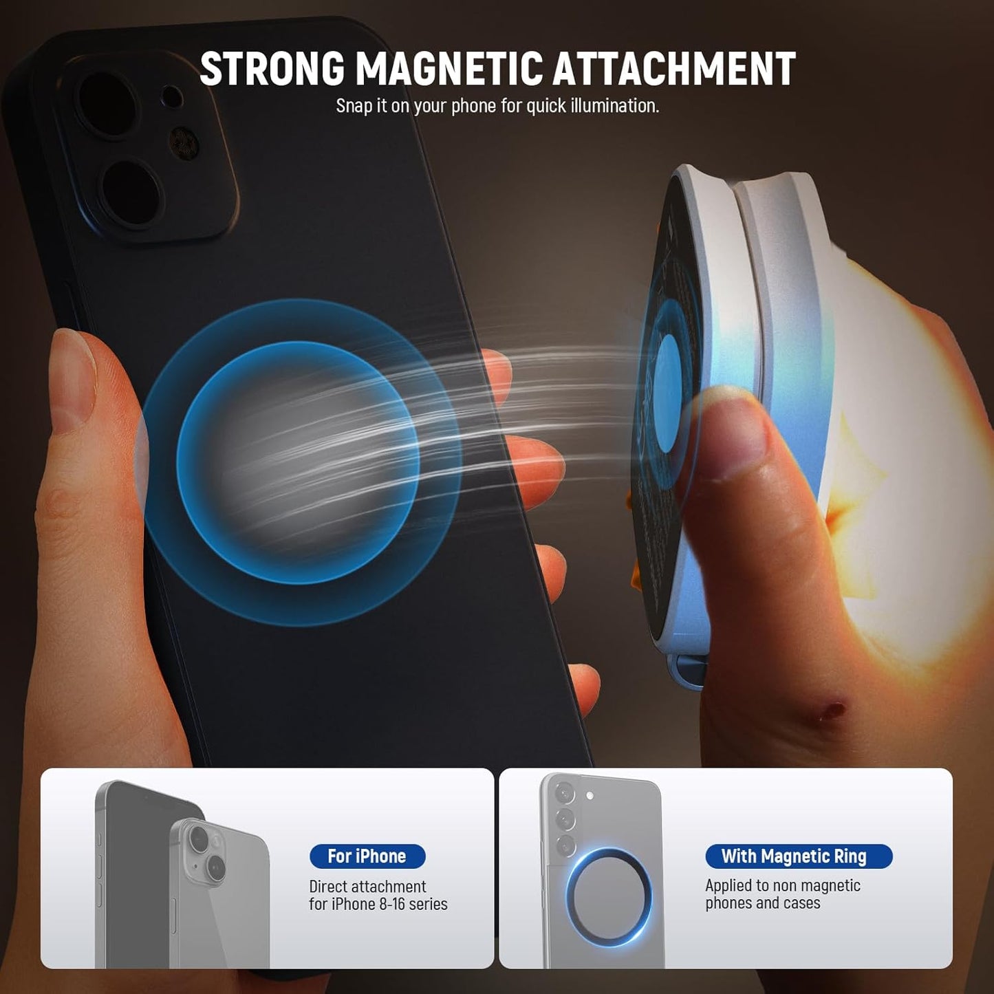 Magnetisches Selfie Licht für iPhone MagSafe, NL48B Weiß