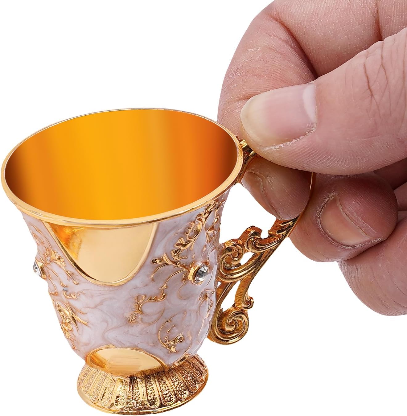 Vintage Türkisches Kaffeekannen-Set mit Tassen & Tablett, Gold