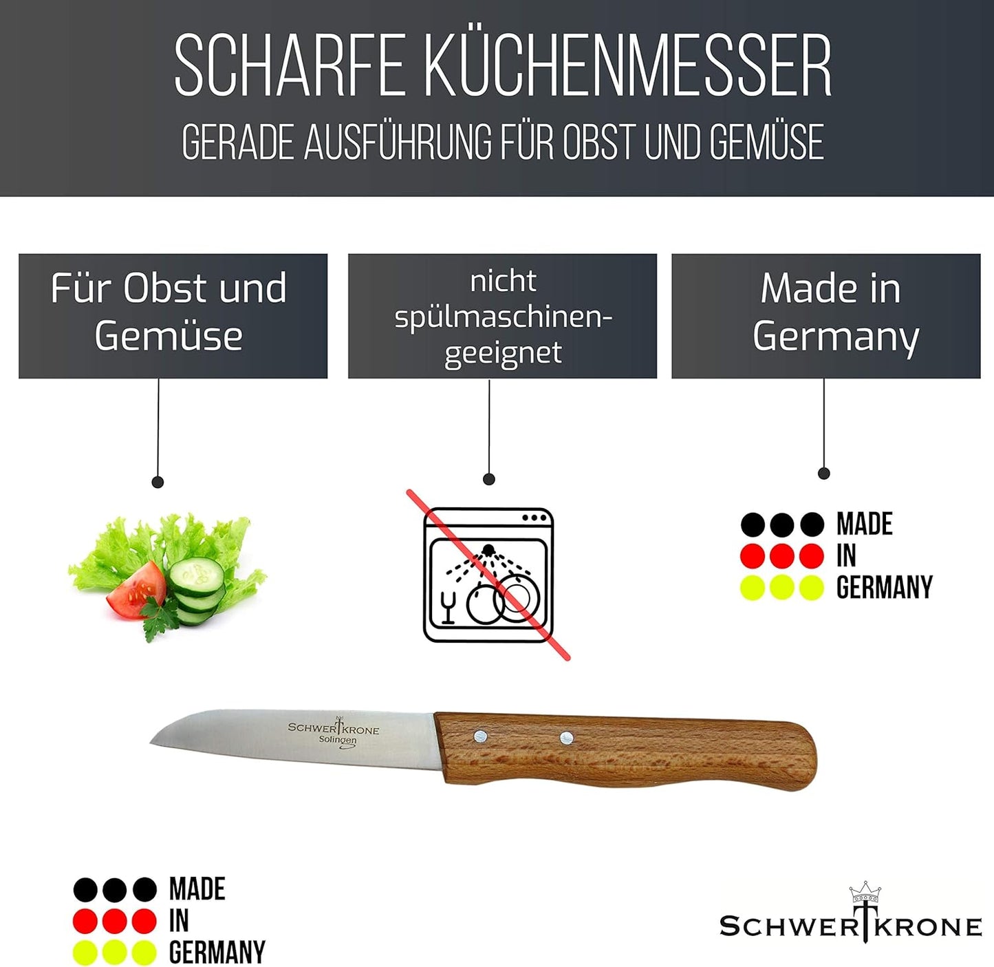 Premium Schälmesser-Set (gebogen & gerade), 2 2,5" / 3" gebogen - gerade